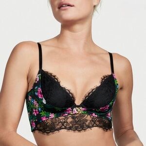 Victoria’s Secret Very Sexy So Obsessed Lace Unlined Corset Top Bra Floral XS